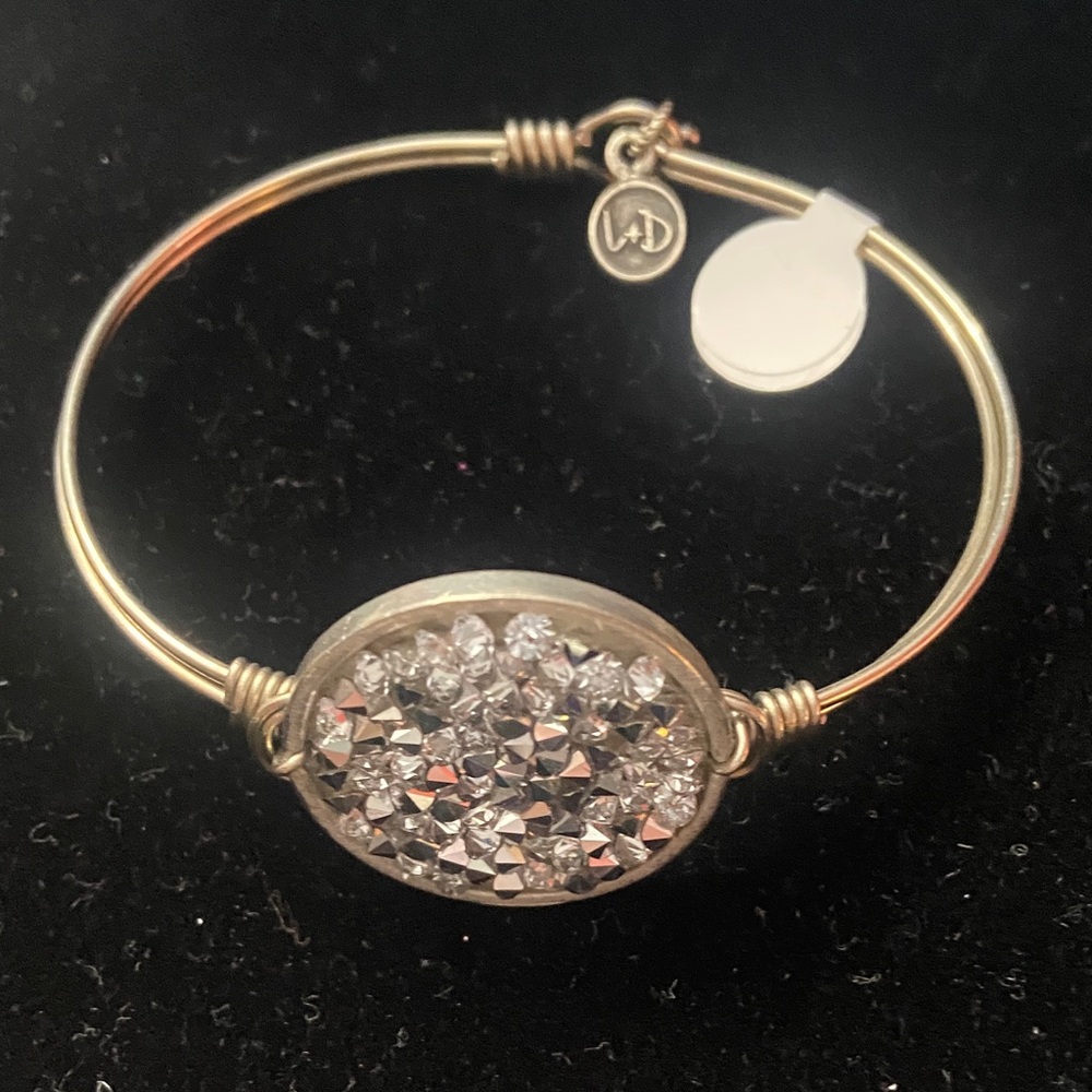 Elegant Luca & Danni Gold Silver Bracelet with Crystal Accents